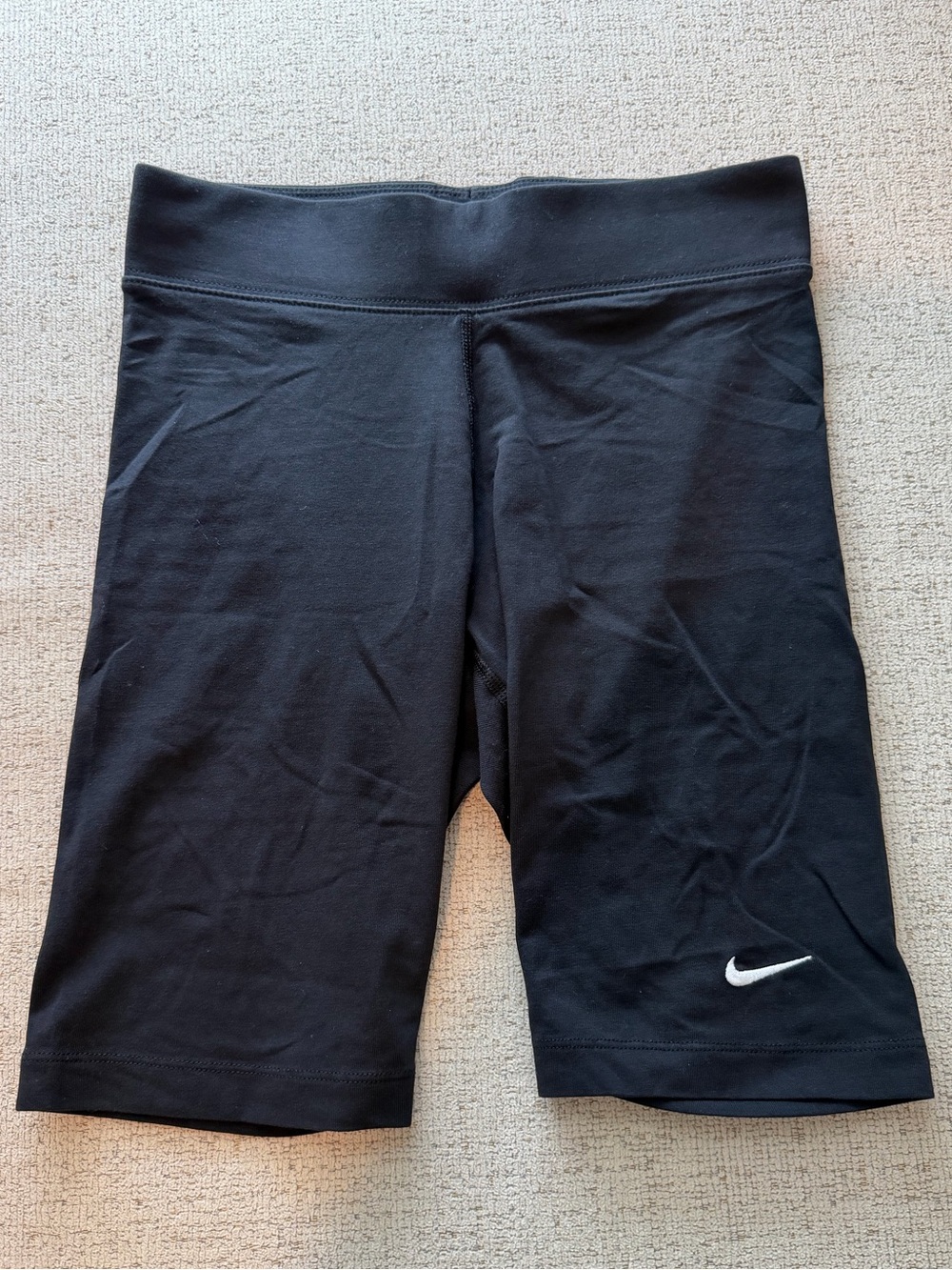 Nike Black Women's Compression Bike Shorts with White Swoosh